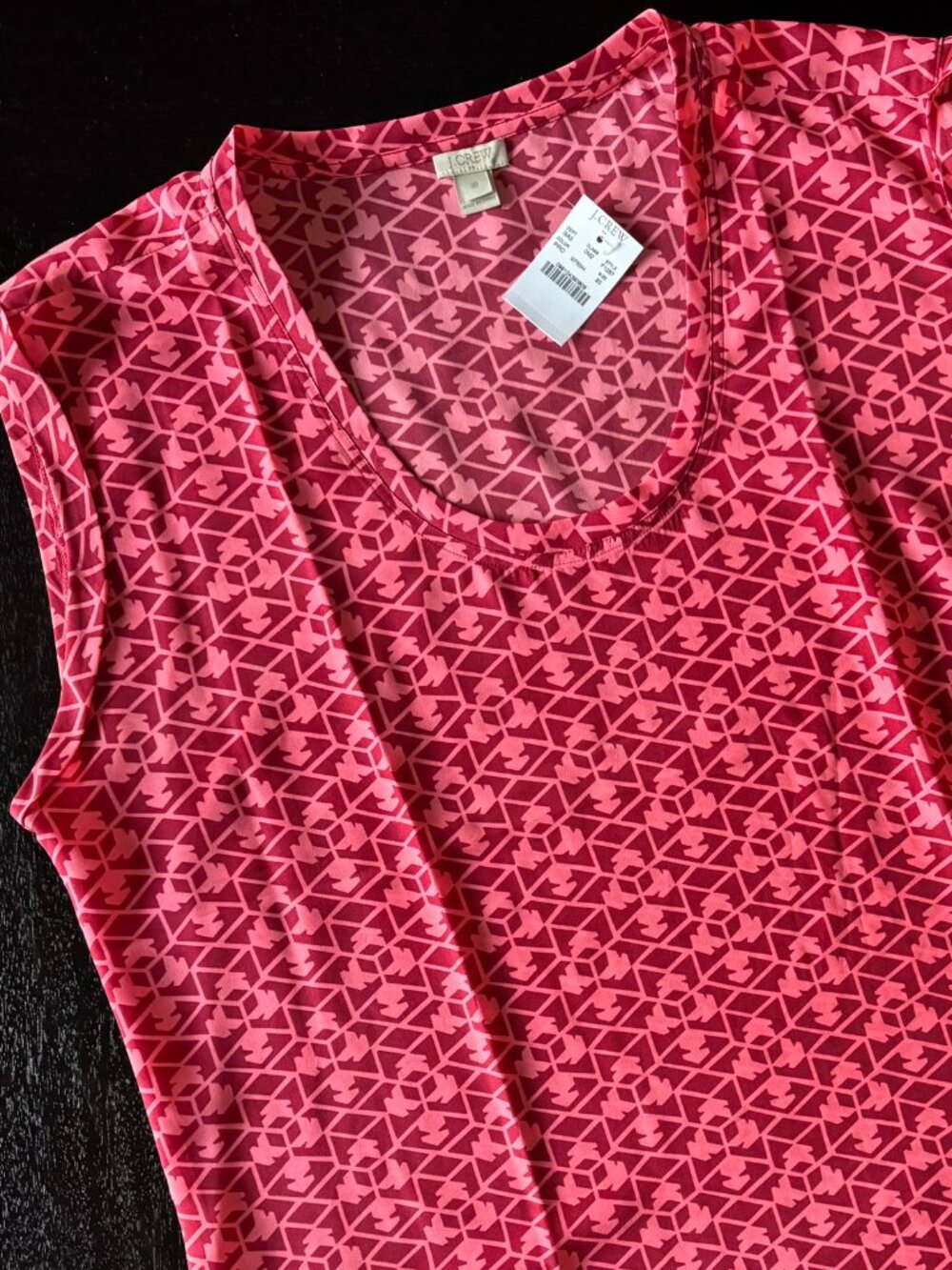 J.Crew Pink & Strawberry Red Geometric Blouse  Plus Size 20  NWT